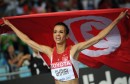 Tunisia's Habiba Ghribi celebrates after