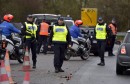 Belgian and French police officers provide security as they control the crossing of vehicles on the border between the two countries, following the deadly Paris attacks, in Crespin