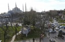 Police secure the area after an explosion near the Ottoman-era Sultanahmet mosque, known as Blue mosque in Istanbul
