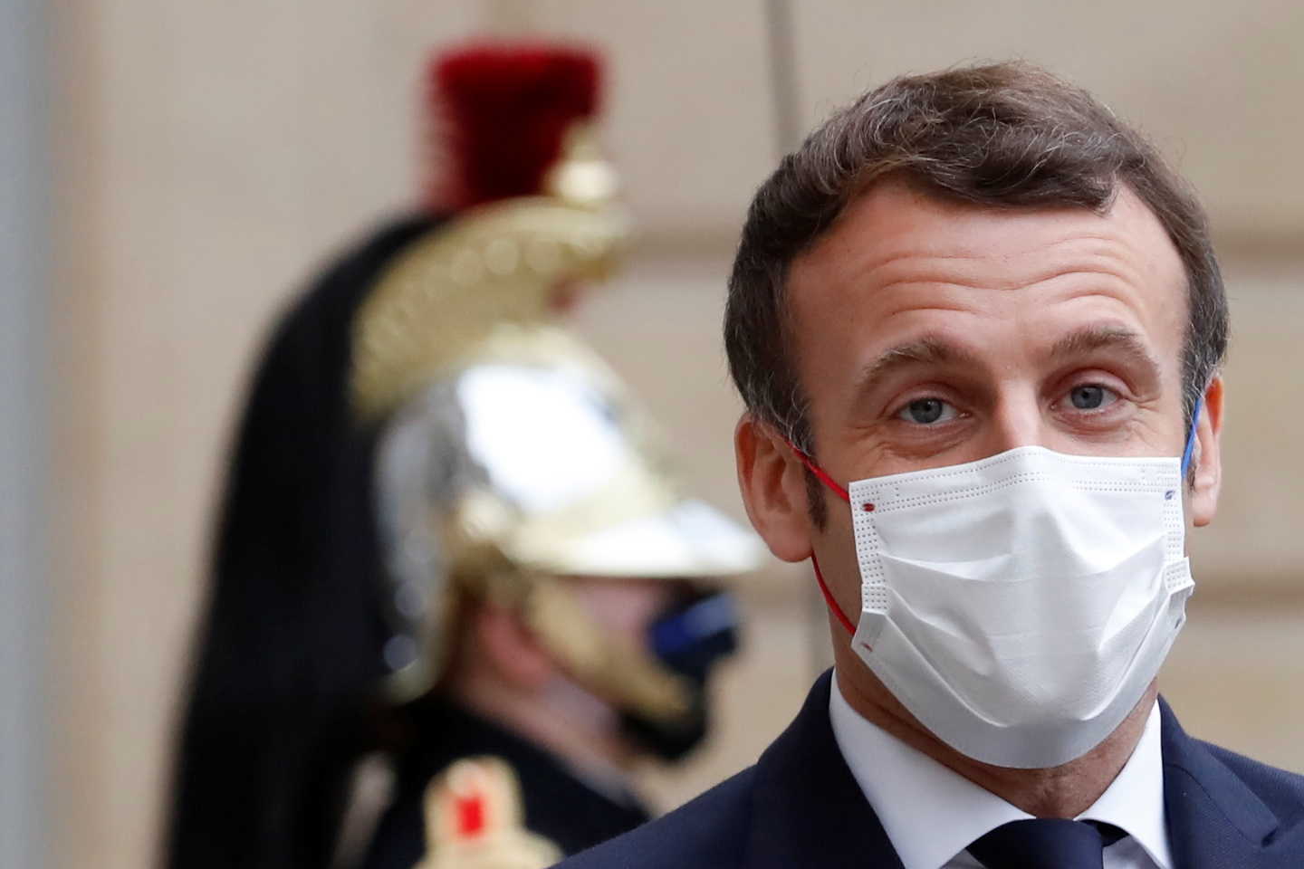 French President Macron welcomes OECD, EU, Spain leaders at Elysee Palace in Paris
